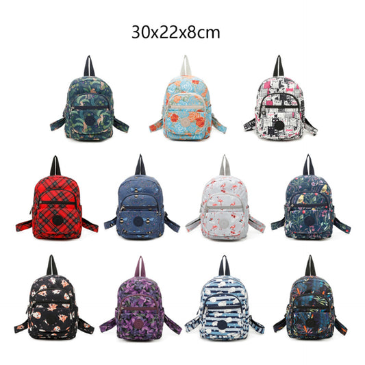 D267 Multi-zip Backpack - Purple Flower